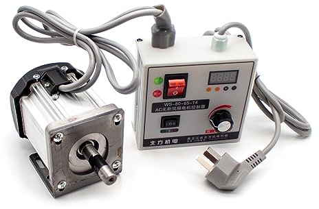Toplionace 220V Brushless DC Servo Motor Kit with Controller for Woodworking Lathe Belt Bead Machine, Speed Adjustable (800W Kit & Bracket)