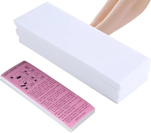 100 Stück Wachsstreifen aus Papier, Wachsstreifen Papier, Beine, Brazilian Wax, Kaltwachsstreifen, Warmwachsstreifen, Haarentfernung Körper Damen Herren, professionelle Enthaarungsstreifen