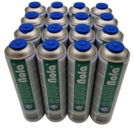 NOLA 8X 600ml (338g) Universalgas Gaskartuschen – 70% Butan / 30% Propan – Schraubventil EN417 – Campinggas für Unkrautbrenner, Lötbrenner, Gaskocher, Gasgrill & Outdoor-Einsatz – Made in Europe