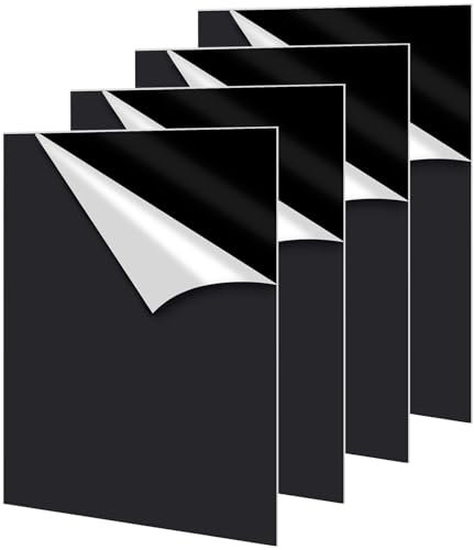 ZOFUN 4 Stück Schwarz Acrylglas platte A4 Acrylglas Platte 3mm, 297x210MM Acrylplatten, Acrylglasplatten Acrylscheiben mit Schutzfolie, Acryl Kunststoffplatte für Schilder, DIY, Display, Malerei