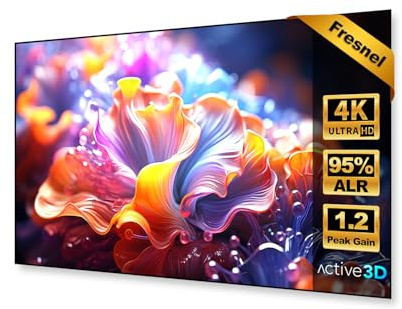 NothingProjector ALR Fresnel Screen for Ultra Short Throw Projector, 95% Ambient Ceiling Light Rejecting, 120 inch, 1.2 High Gain, 4K/8K UHD, Active 3D, Fixed Frame Wall Mount Anti Daylight