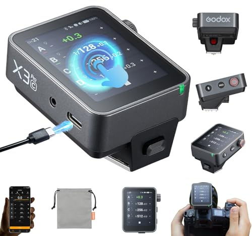 Godox X3 Pro C X3Pro C TTL Wireless GODOX Trigger for Canon, 2.4'' LCD Touchscreen,Built-in 2930mAh Li-ion Battery,2.4GHz Wireless X System with 3 Pro Shooting Modes,APP Support,USB-C Fast Charging
