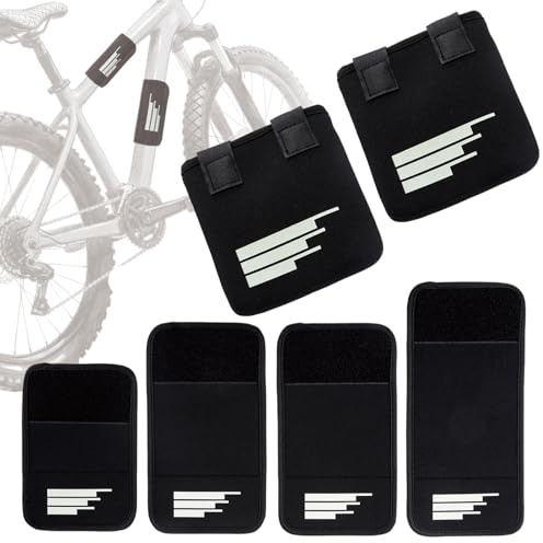 Sports E-bike Transportschutz Set,Rahmenschutzfolie MTB Fahrrad Rahmenschutz-4 Stück Fahrrad Rahmenschutz & 2 Stück Pedalschützer für Thule Fahrradträger. Transportschutz Fahrrad Zubehör Ebike.
