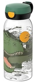 Mepal - Dricksflaska med Flipplock Campus - Locket Öppnas med en Knapptryckning - För Kolsyrade Drycker - Vattenflask - Läckagesäker och Diskmaskinssäker - 600 ml - Dino