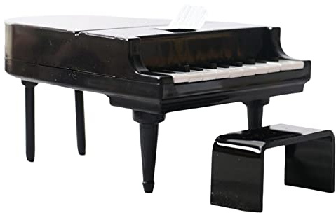 Qianly Modèle Miniature Maquette Instrument Musical Mobilier Ornement Maison de Poupée En Plastique Sans Odeur Adapté Aux Scènes de Salon, Le noir