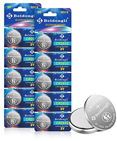 CR2032 3V Lithium Knopfzellen CR 2032 Batterien 10 Stück【5 Jahre LagerGarantie】 (cr2032-10)