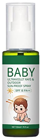 Crema solare per bambini – Spray solare per bambini e bambini, protezione solare per bambini con protezione UV impermeabile e antistrappo UPF 15+, adatto per piscina, pelle sensibile, bambini mtrub