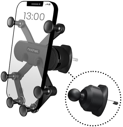 Nolhel Porta Cellulare Auto a 6 Bracci per Bocchette Aria [2025], Supporto Telefono Auto Universale 4,7”-7”, Silicone Antigraffio, Ultra Stabile, Facile da Installare (Gancio a Linguetta)