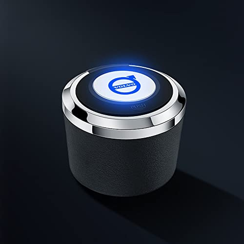 SSJCVD Voiture Cendriers pour Volvo XC40 XC60 XC70 XC90 S40 Car Détachées Anti Odeur Extinguible sans Fumée avec Couvercle with LED Lumière Ashtray,8 * 6