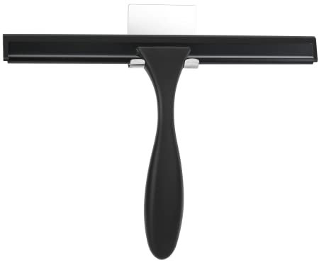 NileHome Duschabzieher Duschwischer für Glastür Edelstahl Fenster Squeegee Allzweck Heavy-Duty Bad Squeegee für Dusche Glastür und Fliesen Reinigung Kunststoff Non-Slip-Griff 10 Zoll,Black