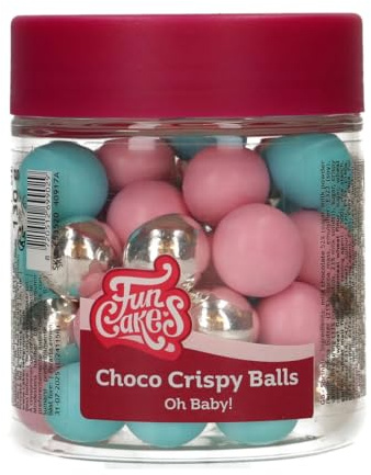 FunCakes Choco Crispy Balls OH BABY! - Perles di Cioccolato, Ottime per decorare torte, cupcake, biscotti, crostate e molto altro - Decorazione per torte - 60g