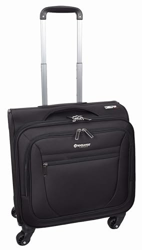 4 Wheel Pilot Case Hand Luggage Business Organiser Office Trolley Cabin Bag HLG602 Black