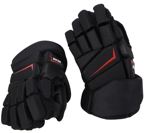 ZAICOLER Lacrosse-Handschuhe, 1 Paar Eishockey-Handschuhe, Straßenhockey-Handschuhe, Atmungsaktiv, Fingerschutz, Gut Sitzende Hockey-Handschuhe aus Nylongewebe, Eva-Schaum, Vielseitig (9