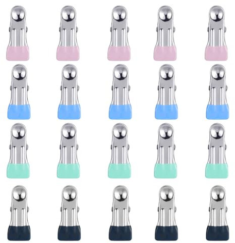 KSOIQPU set di 20 mollette in acciaio inox da 5,5 cm in diversi colori per contenere asciugamani e teli da mare mollette da bucato ganci da bucato