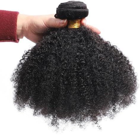 Echthaarbündel Afro Kinky Curly Bundles Echthaar for schwarze Frauen Natürliche flauschige Haarverlängerungen Afro Curly Weave Bundles Natürliche Farbe Haarverlängerung(20 inches)