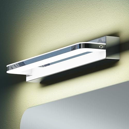 Mai & Mai Lampe Miroir LED 4000K pour Salle de Bain Murale Lumiere Intérieur 40cm Chrome Desgin SparkLuxe