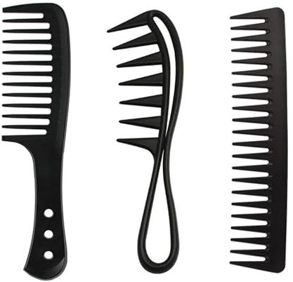 Eupneicu Breiter Zahnkamm[3 Stück], Schuppenkamm, Lockenkamm, Breitzahn Kamm, Hitzebeständiger Antistatischer Haarkämme für Männer und Frauen, für voluminöse Locken und strapaziertes Haar