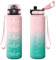 Vikastar Trinkflasche, 500ml BPA-Frie, Trinkflasche Sport, Trinkflasche Kohlensäure Geeignet, Sportflasche für Kinder, Schule, Outdoor, Rosa-Cyan