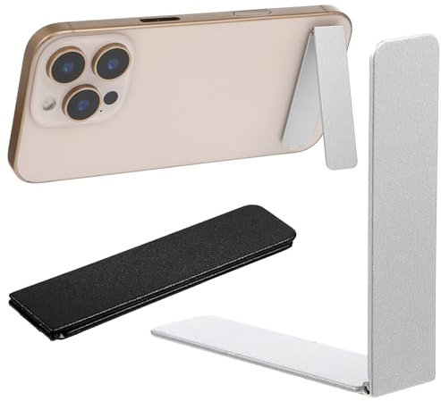 Ptwola 2er-Pack Handy-Ständer Vertikaler Verstellbarer Horizontaler Mini Phone Kickstand Faltbarer Rückseite Unsichtbarer Schreibtisch Telefonständer Zubehör für Smartphone Tablet Universalmodellen