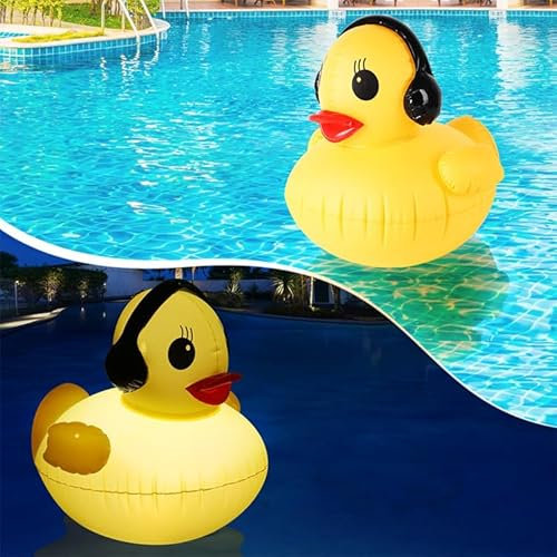 topool Lanterne Solaire Gonflable Canard pour Piscine, Bassin et Jardin, Lampe LED Flottante IP68, Éclairage Solaire Automatique Décoratif (1, Yellow)
