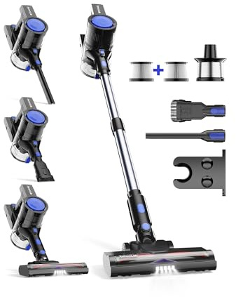 Cordless Vacuum Cleaner, 45KPA Stick Vacuum Cleaners for Home with Up to 45 Mins Runtime, 6-in-1 Rechargeable Lightweight Vacuum with Powerful Suction for Carpets, Pet Hair, Hardwood Floors
