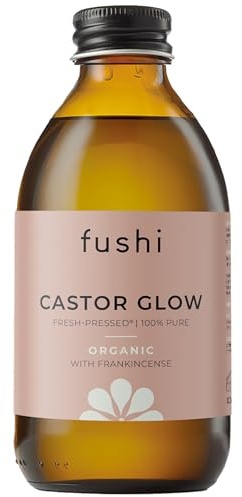 Fushi Organic Castor Oil Glow with Frankincense - Rejuvenate & Regenerate Skin - Reduce Blemishes & Imperfections 100% Pure Cold & Fresh-Pressed 100ml
