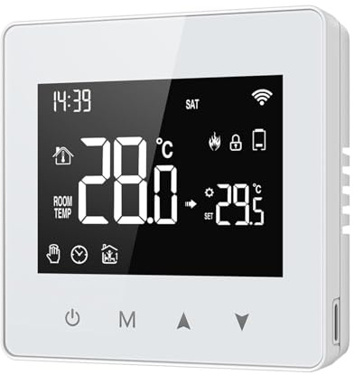 WiFi Smart Thermostat, Smart Home Temperature Controller, Battery Powered Remote Control Voice Activated, Programmable Boiler Thermostat Controller, For Tuya Gas Boiler