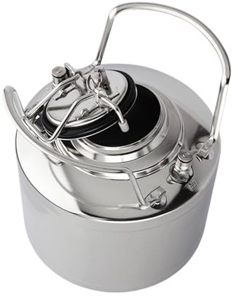 KWWEWEB 6 l fat, rostfritt stål öl-vinfat med kullås, minifat med handtag/lock för Homebrew-party bar