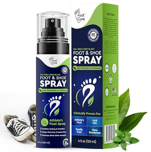 Tea Tree Foot Odor Spray - Mint Blast Shoe Deodorizer for Smelly Feet, Athletes Foot Spray Odor Eliminator No More Smelly Shoes or Stinky Feet | Removes, Controls & Prevents Odors - 120ml Made in USA