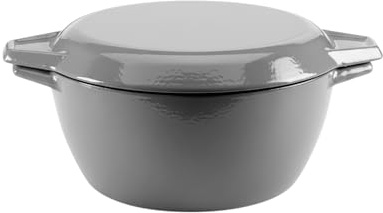 Samuel Groves 1.3L Enamelled Cast Iron Round Casserole Dish with Lid (16.5cm) - Compact Dutch Oven Pot for Stews Soup & Sourdough Bread, Even Heat, Oven Safe 240°C, Induction Ready, Easy-Clean Enamel