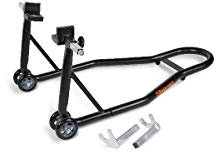 BETA 3040C, Cavalletto alzamoto Posteriore Regolabile, cavalletto Moto Professionale con attacchi a Piastra e Quattro Ruote in Gomma termoplastica