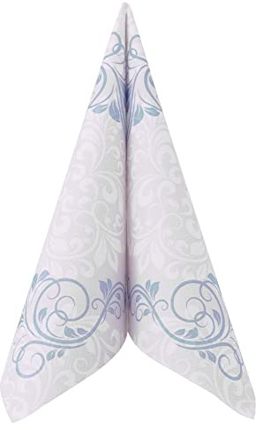 50 Servietten Ornamente 40x40 cm stoffähnlich Airlaid - ORNAMENTS, Farbe:blau