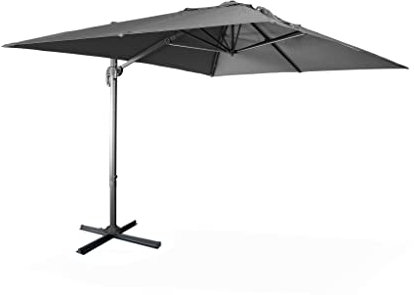 Alice's Garden - Parasol déporté rectangulaire 3x4 m - Wimereux - Gris - Parasol excentré inclinable dans 5 positions. rotatif à 360°.