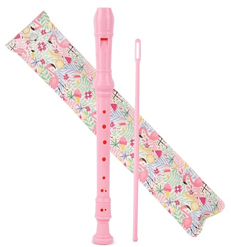 Czzmy Soprano Flauta Dulce Para Niños Principiantes,Flautas Dulces Soprano 8 Agujeros con Herramienta de limpieza, Regalo Para Niños,Principiantes,Jugadores Profesionales(2-Flamenco)