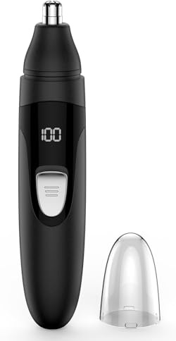 SHOBES Nose Hair Trimmer Painless Rechargeable Ear and Eyebrow Trimmer Professional with Edge Blades (Black)