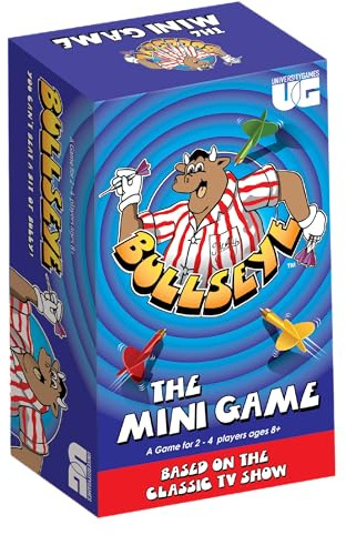University Games Bullseye Show Mini Game with Dice Darts 2-4 Players Age 8+, Blue