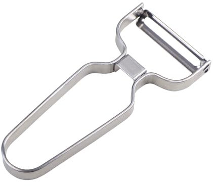 Qaixwuyi Pelapatate universale per frutta e verdura, pelapatate trasversali, in acciaio inox, color argento, pelapatate in metallo con manico ergonomico per sbucciare rapidamente e senza fatica