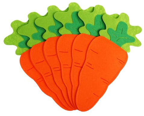 Didiseaon 6pcs Adorable Carrot Shape Cutlery Holder Bags for Easter Table Decor Festive Fork Pouches for Parties Storage for Silverware and Utensils