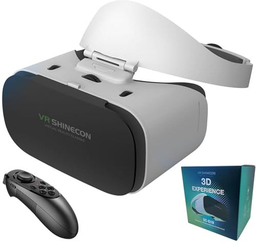 VR Headset För Telefon Med Kontroll, 3D VR Glasögon För TV, Filmer Och Videospel, Virtual Reality Headset För IPhone/Android Telefonkompatibelt 4,7-7,1tum(052)