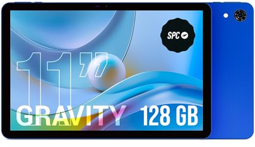 SPC Gravity - Tablet 11 Pulgadas HD Color Azul | Octa-Core, 4GB RAM y 128GB de Almacenamiento Ampliable | 7 Horas batería con Carga inversa | WiFi Dual Band y Android 14