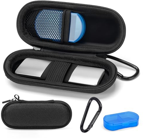 Case for KardiaMobile 1L/6L/6L Max Personal EKG Monitor, Hard Travel Carrying Case for AliveCor Kardia Heart Monitor ECG, Heart Rate Monitor Bag Storage Organizer with Pill Box & Carabiner - Black