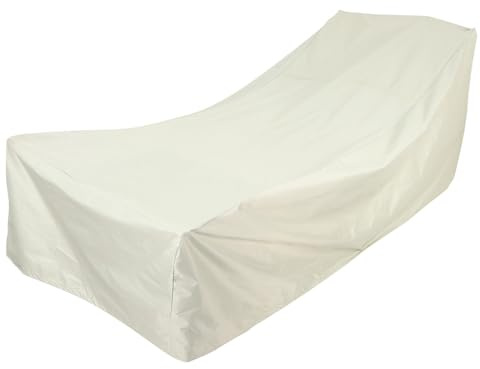 WRITWAA Copertura per Lettino Prendisole Oxford 210D Beige Fodera per Poltrona Reclinabile da Esterno Protezione Antivento e Antigelo per Giardino e Terrazzo 208X76X41/79 CM 1 Pezzo