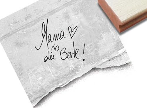 Stempel Mama is die Beste! - Textstempel Muttertag Glückwünsche Geburtstag - Karten Geschenkanhänger Basteln Muttertagsgeschenk Deko - zAcheR-fineT