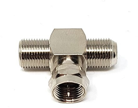 MainCore 1 x Male F-Type Connector to 2 Way F-Type Female Y Splitter Antenna Adapter Converter Extender/TV, Satellite Freeview Cable