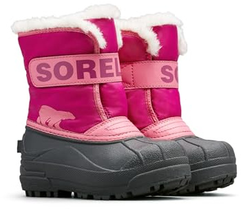 Sorel Snow Commander Waterproof bottes d'hiver imperméables pour enfants, Rouge (Tropic Pink x Deep Blush), 29 EU