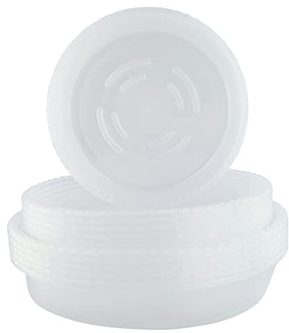 DOULEIN Plastica Sottovasi Rotondi,15 Pezzi Sottovasi per Piante Trasparenti Sottovaso Vassoio per Vasi di Fiori in Plastica fioriere sottovasi per Fiori da Interno per Piante da Giardino