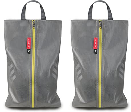 pack all Bolsa para Zapatos de Viaje y Deporte, Resistente al Agua|Antipolvo y Antiodor, Bolsa para Zapatos Portátil de TPU con Malla y Cremallera, para Deporte y Gimnasio