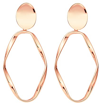 Heideman Ohrringe Evie Damen - aus hochwertigem Edelstahl - silber gold rosegold farbend poliert - Ohrstecker hängend für Frauen - Ohrhänger 5,5cm lang