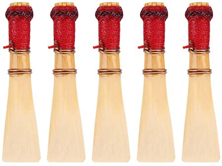 5 Stück Neues Bambus-Fagottrohr, Mittelweiches Instrumentenzubehör, Rohrhalter mit Behälterbox für Rohrzubehör, Anfänger und Fortgeschrittene