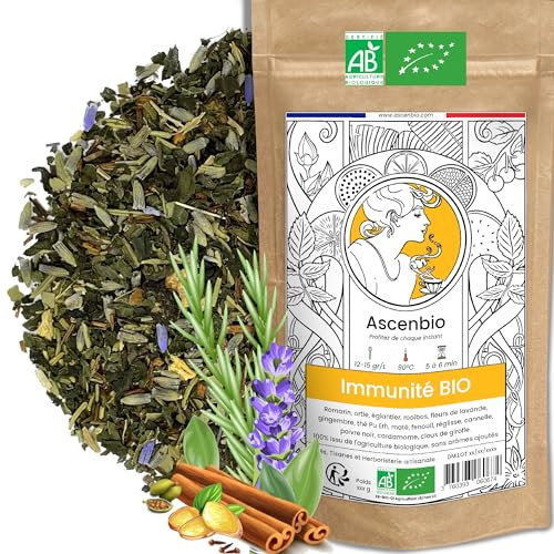 Ascenbio ✿ Infuso immunità biologica ✿ Tisana Benessere Inverno Difesa ✿ 180 g sciolto ✿ Preparato e confezionato in Francia ✿ Imballaggio biodegradabile